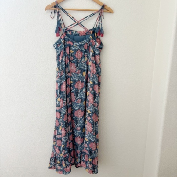 Loft Wildflower Peasant maxi‎ dress Size Medium - Picture 6 of 8